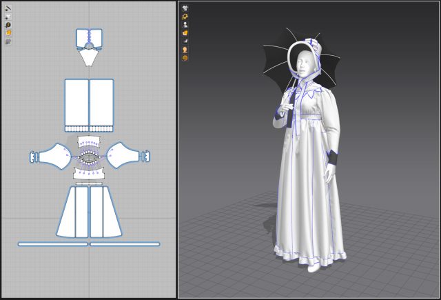 Fashionable woman in Marvelous Designer