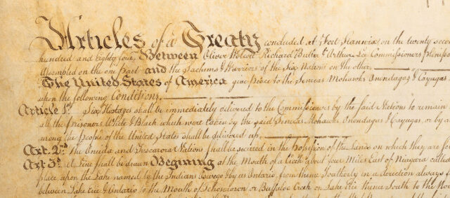 Manuscript copy of the Fort Stanwix Treaty of 1784.