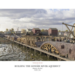 Building the Genesee River Aqueduct, 24x16 Poster